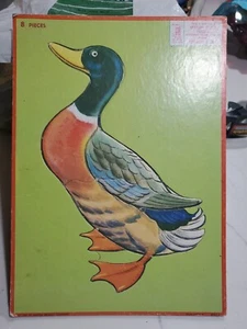 Duck Frame Tray Puzzle By Milton Bradley Vintage 1958 8 Pieces - Picture 1 of 4