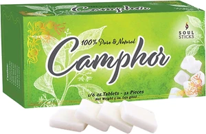 Natural Camphor Blocks - Camphor Tablets (150 Gram, 32 Tablets) for Aromatherapy - Picture 1 of 12