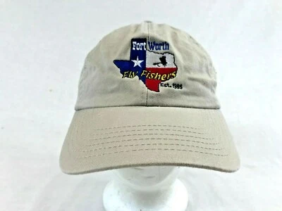 Fort Worth Fly Fishers Baseball Cap Buckleback Hat Tan OSFM Casual Wear Fishing - Image 1 of 4