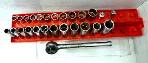 CRAFTSMAN 26pc Shallow&Deep 3/8"Drive Metric 6pt&12 Point Socket Set 10-20mm USA - Picture 1 of 2
