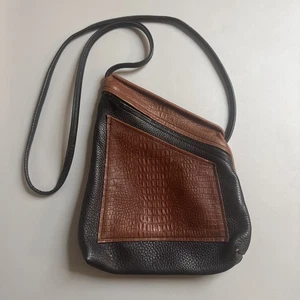 Tom Thomas Leathers Dragonfly Handtasche asymmetrisch Crossbody 2 Tone Tasche Gr. Large - Bild 1 von 5
