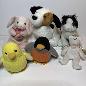 Lot 6 Ty & Webkinz Plush Robin, Cat, Eggerton, Canary, Jack Russel, Halo II Bear - Picture 1 of 17
