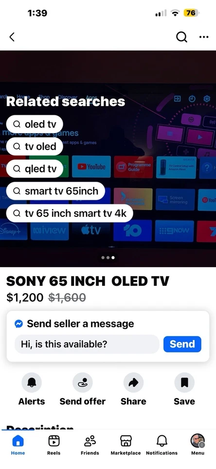 SONY 65’’ OLED Television   - image 1 of 1