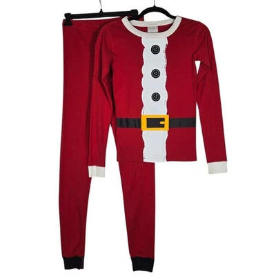 Hanna Andersson Pajama Set Youth 14 Red Santa Suit 2-Piece Organic Cotton - Image 1 of 4