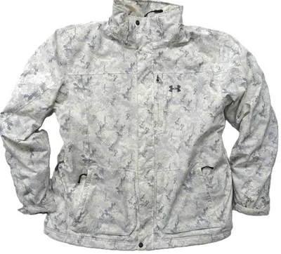 CHAQUETA CON CAPUCHA UNDER ARMOUR PARA HOMBRE XL BLANCA/GRIS CAMUFLAJE DIGITAL ARTIC NIEVE TÁCTICA Foto 1 de 4