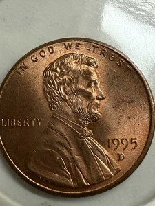 1995 D  Lincoln Penny , P555 - Picture 1 of 2