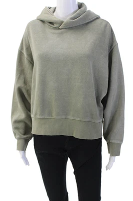 Sudadera con capucha básica con dobladillo acanalado manga larga verde talla S de Zara para mujer Foto 1 de 4