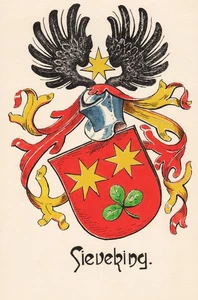 Sieveking Hamburgo Escudo de armas Dibujo Dibujo 1900 - Imagen 1 de 1