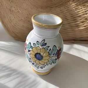 Jarrón Slov Keramika Modra Bud cerámica firmado flores pintadas 4" regalo vintage - Imagen 1 de 13