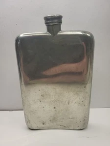 JAMES DIXON & SONS Sheffield Pewter Silver Flask Vintage Antique Barware 70 8oz - Picture 1 of 9