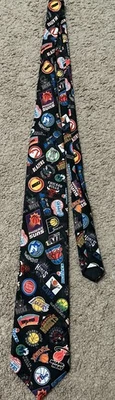 Corbata para el cuello con logotipos de baloncesto de la NBA Surrey 1994 Wallywear vintage retro hecha en EE. UU. Foto 1 de 4