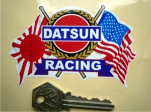 DATSUN USA & Japanese Flags & Scroll Style Car STICKER 240z 510 120y 100a 300zx - Picture 1 of 1