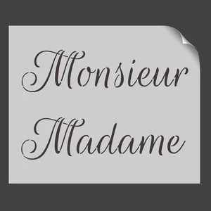 Monsieur Señora Boda Señal Stencil Pintura Decoración Reutilizable IDEAL - Imagen 1 de 4