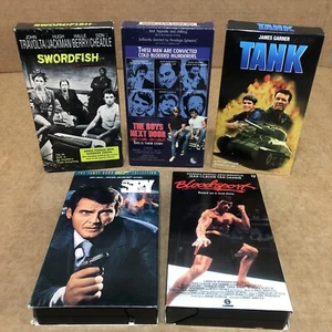 Vintage VHS Tapes 5 Action Movies, Slim Case,  Adventure Theme, Swordfish - Picture 1 of 5