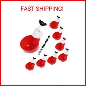 Chicken Waterer Cups (8 Pack/Red) - DIY Automatic Large Chicken Water Feeder NEW - Picture 1 of 5
