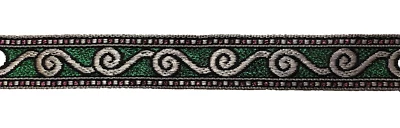 FITA DE TECIDO REDEMOINHO VERDE METÁLICO E PRATA - aprox. 3/4" de largura, 5 1/2 jardas - #4 - Imagem 1 de 2