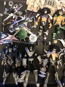 Kiss Action Figure Lot Gene Simmons, Paul Stanley, Ace, Peter McFarlane Toy - Picture 1 of 19