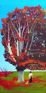 Autumn Beech Tree North Carolina - giclee art print - signed by artist Waitsel - Picture 1 of 1