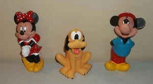 Disney Mickey Mouse Bath Toys 6" Figures - Mickey, Minnie & Pluto - Picture 1 of 1
