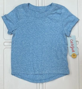 Cat & Jack Toddler Boys Speckled Crew Neck T-Shirt Light Blue Size 12M 4T 5T NWT - Picture 1 of 2