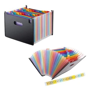 A4 File Organizer 24 Pockets Expandable Portable Accordion Document Wallet UK - Picture 1 of 7