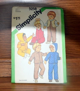 SIMPLICITY 5258 Toddlers Overalls Unlined Jacket & Lined Vest Size 2 Pattern - Picture 1 of 4