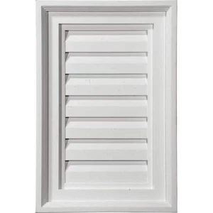 15 in. x 15 in. Rectangular Primed Polyurethane Paintable Gable Louver Vent - Picture 1 of 5