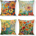 Summer Throw Pillow Covers 20X20 Inch,Set Of 4 Farmhouse Dercoration,Sunflowe...