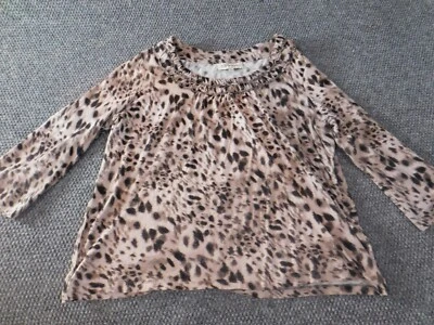 Jones New York top XL purple animal print womens stretch pullover dots sport - Image 1 of 4