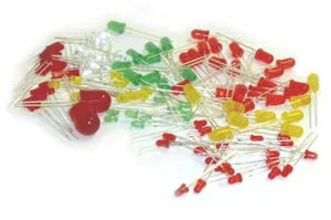 100 Piece Assortment of LEDs-Red, Yellow & Green Color Light - Picture 1 of 1
