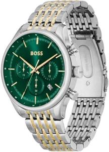 OROLOGIO HUGO BOSS UOMO GREGOR CHRONO HB1514081 QUADRANTE VERDE - GARANZIA - ... - Foto 1 di 3
