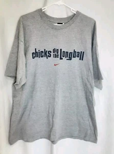 VTG Nike St. Louis Cardinals "Chicks Dig The Long Ball" Shirt Men's XL - NEW -L4 - Picture 1 of 4
