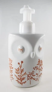 (1) Soporte bomba dispensador de jabón hojas de búho de cerámica blanca Bath & Body Works nuevo - Imagen 1 de 11