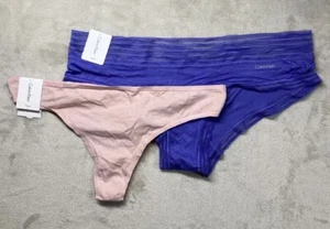 Calvin Klein Form Cotton Lt Mauve Pink Thong &Hipster Panty Blush/Purple Large - Picture 1 of 5