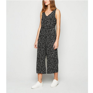 black and white spot jumpsuit