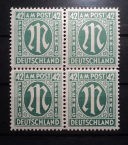 LA All.Bes., Bizone  31 Dz (!!) postfrischer Viererblock .... MW: 100.- (5) - Picture 1 of 1