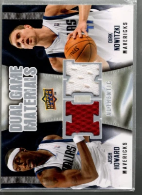 B2897 2009-10 Upper Deck Game Materials Dual #DGNH Dirk Nowitzki Josh Howard Jsy - Image 1 of 2
