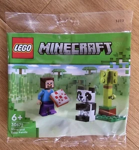 LEGO Minecraft: Steve & Baby Panda (30672) listo para enviar - nuevo para 2024 - P + P gratis - Imagen 1 de 2