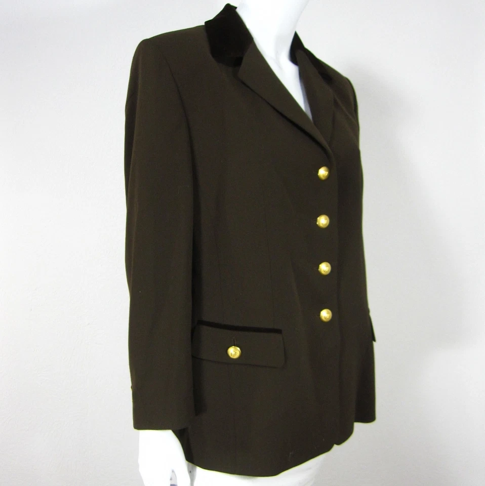 Blazer clásico Horst BASLER DE COLECCIÓN manga larga cuello terciopelo talla 42 marrón UE Foto 1 de 4