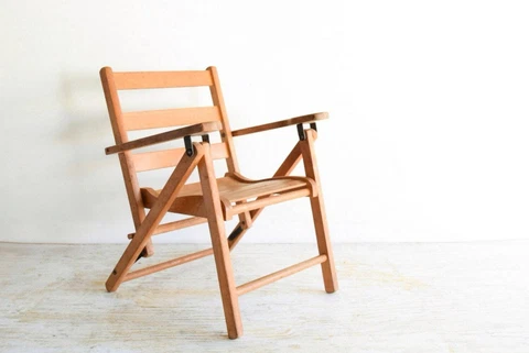 vintage antique kid's child’s wood chair children’s wooden folding deck chair Cover