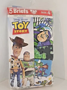 Disney~Pixar~Toy Story~5-Pack Boys Briefs - SIZE 4~100% Cotton~ New in Package - Picture 1 of 16