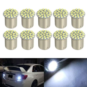 10Pcs LED Car Bulb 1156 BA15S 1206 22SMD White Light Brake/Turn/Tail/Revese Lamp - Picture 1 of 10