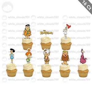 16 personajes infantiles de cupcake de pedernal elige comida favorito cumpleaños - Imagen 1 de 1