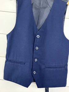 Boys BOCACCIO Sz 10 Suit Vest Dressy Navy Blue Black - Picture 1 of 3