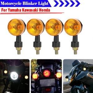 4X Señales de giro impermeables para motocicleta Luz intermitente Negro Ámbar Universal - Imagen 1 de 11