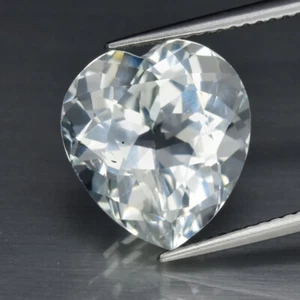 TOPAZ 8.75 ct Colorless White Heart 13.2x12.0 mm Natural Untreated VVS Clarity - Picture 1 of 24