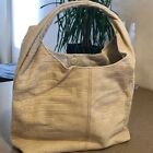 RISSETTO Croc-Embossed Leather Greta Hobo in Nut 49 SQ MILES Handbag with Duster