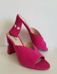 SANDALIAS MULAS MIU ZOE ÚNICAS TACÓN CRISTAL PEONIA SLIDES EU 40 ME ENCANTAN ZAPATOS - Imagen 1 de 7
