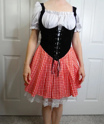 Heidi 连衣裙 德国 Dirndl 英国 S 码 罕见 复古 日期 舞蹈 啤酒 花园 穿着 — 第 1/4 张图片