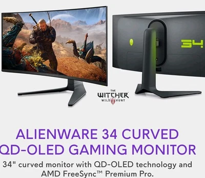 Alienware AW3423DWF 34 Zoll QD OLED Ultra Wide Curved Wqhd Gaming Monitor  - Bild 1 von 4